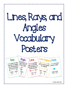 Preview of Lines, Rays, and Angles Vocabulary Posters