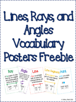 Preview of Lines, Rays, and Angles Vocabulary Posters Freebie