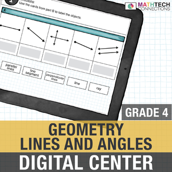 Preview of Lines and Angles - 4th Grade Google Paperless Math Review Test Prep | 4.G.1