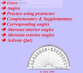 Preview of Lines and Angles - ActivInspire software needed
