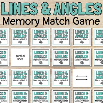 Preview of Lines and Angles Memory Match Concentration Geometry Card Game
