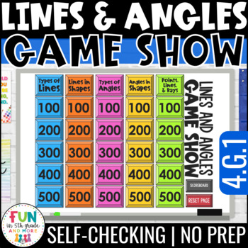 Preview of Lines and Angles Game Show - 4th Grade Math Review Game 4.G.1