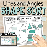 Classifying Shapes with Lines and Angles Venn Diagram Sort