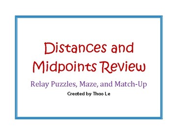 Preview of Lines and Midpoints Mazes and Puzzles Review!