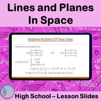 Preview of Lines and Planes In Space | High School Math PowerPoint Lesson Slides