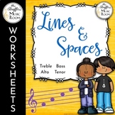 Lines and Spaces Anchor Charts and Worksheets 