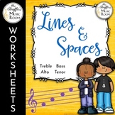 Lines and Spaces Anchor Charts and Worksheets