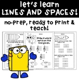 Lines and Spaces Music Worksheets - No Prep!