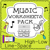 Lines and Spaces Music Worksheets | Print and Digital