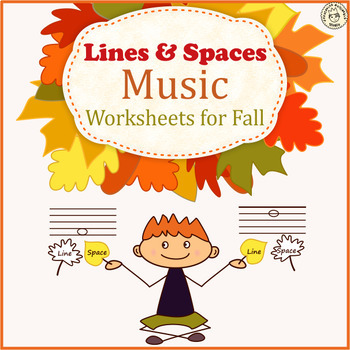 Preview of Lines and Spaces Music Worksheets for Fall