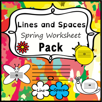 Preview of Lines and Spaces Music Worksheets for Spring | Print and Digital