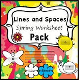 Lines and Spaces Music Worksheets for Spring | Print and Digital