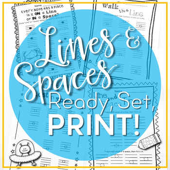 Preview of Music Worksheets - Lines and Spaces