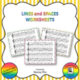 Lines and Spaces Worksheets - Treble Clef