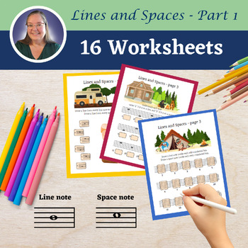 Preview of Lines and Spaces: Worksheets and Digital Game - Parts 1 and 2
