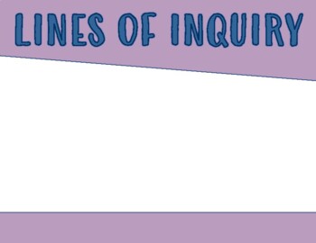 lines of inquiry