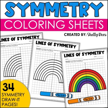 Preview of Symmetry Drawing Lines of Symmetry Art Worksheets