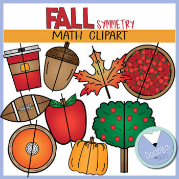 Preview of Lines of Symmetry Clip Art- Fall Symmetry Math Clipart