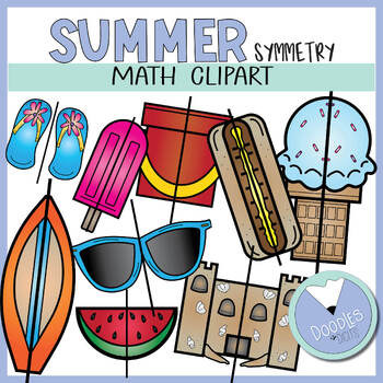 Preview of Lines of Symmetry Clipart- Summer Symmetry