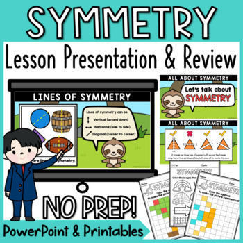 Preview of Lines of Symmetry PowerPoint and Symmetry Shapes Worksheet
