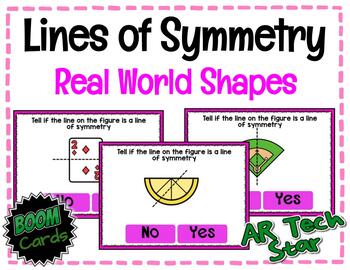 Preview of Lines of Symmetry - Real Word Shapes Boom Cards