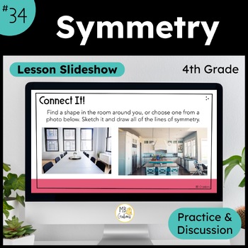 Preview of 4th Grade Line of Symmetry & 2D Shapes PowerPoint Slides Lesson 34 iReady Math