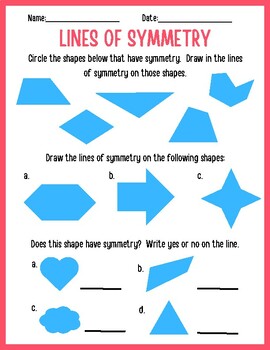 Preview of Lines of Symmetry Worksheet