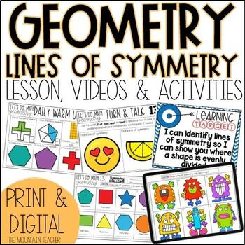 Preview of Lines of Symmetry Worksheets | Geometry Lesson Plans, Activity, Warm Up
