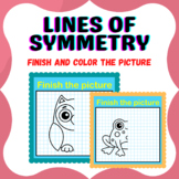 Lines of Symmetry activity - Finish the picture and Color them