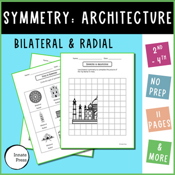 Preview of Lines of Symmetry in Architecture Worksheets - Bilateral and Radial