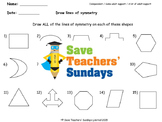 Lines of Symmetry (in shapes) Worksheets (2 levels of difficulty)