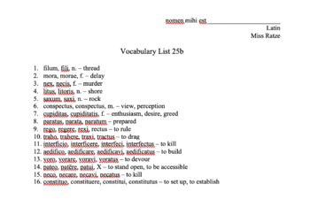 Preview of Lingua Latina - Familia Romana - Vocabulary Lists and Quizzes