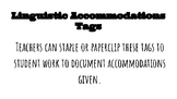 Linguistic Accommodations Documentation Tags