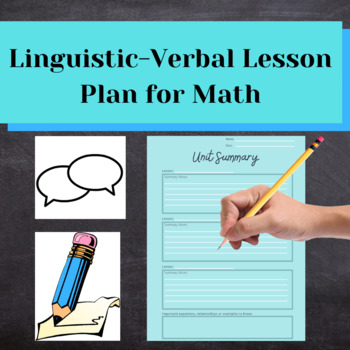 Preview of Linguistic-Verbal Activity Lesson Plan for Math