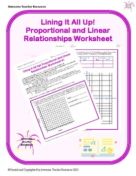 Preview of Lining It All Up! Proportional and Linear Relationships Worksheet #1