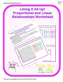 Preview of Lining It All Up! Proportional and Linear Relationships Worksheet