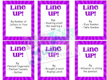 Line Up Cards (25 Cards) by Music and Technology | TpT