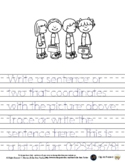 Lining up for Lunch - Write a Sentence to Trace - Editable