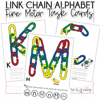Preview of Link Chain Letters | Fine Motor Alphabet Cards