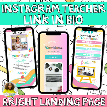 Preview of Link In Bio Canva Editable Teacher Template