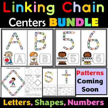 Preview of Linking Chains Letters, Numbers, Shapes, Patterns Growing Bundle