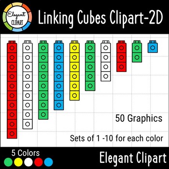 Preview of Linking Cube clip art - Unifix Cubes Clipart - Snap Counting