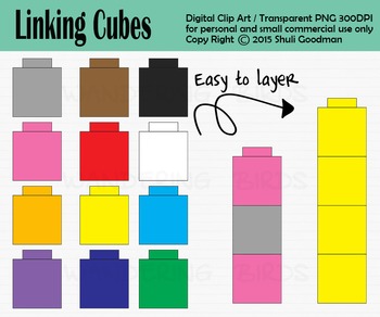 Preview of Linking Cube clip art - Unifix Cubes Clipart