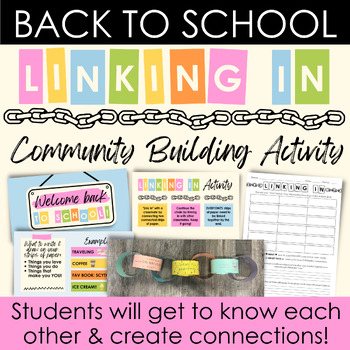 Preview of Linking In Back to School Community Building Activity - Connections & Creativity