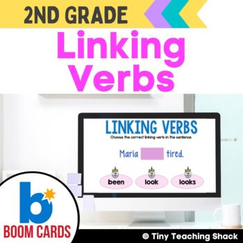 Preview of Linking Verb Boom Cards Distance Learning