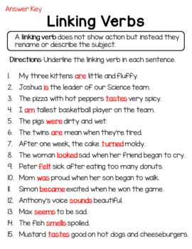 linking verbs worksheet by learnersoftheworld teachers pay teachers