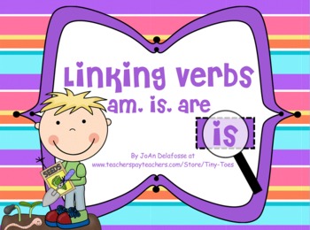Preview of Linking Verbs am, is, are SPRING Theme for SMARTBOARD - Common Core