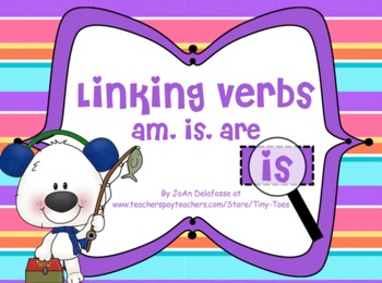 Preview of Linking Verbs am, is, are Winter/Polar Bear Theme for SMARTboard - Common Core