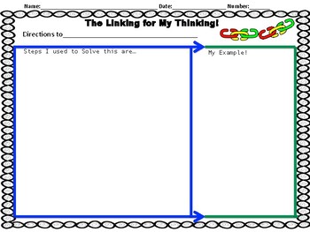 Preview of Linking My Thinking: Showing Your Work Template