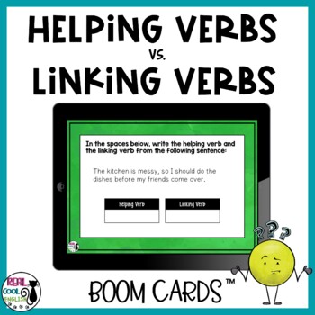 Preview of Linking vs. Helping Verbs | Digital Boom Cards